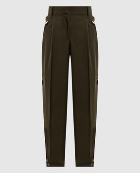 Givenchy Брюки с высокой посадкой цвета хаки BW518X164D