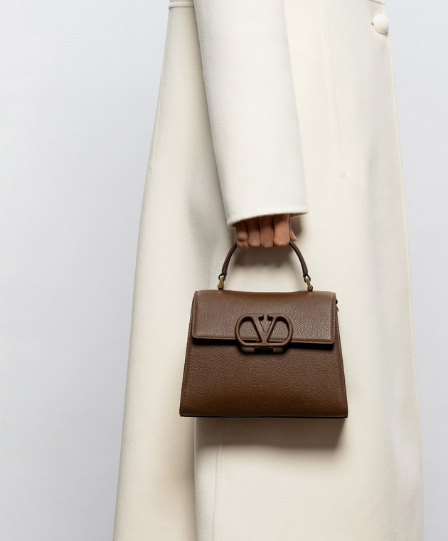Valentino Коричневая кожаная сумка-трапеция Vsling 9W2B0T85YCZ изображение 2