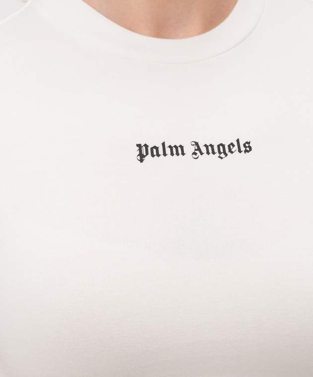 Palm Angels Топ цвета айвори с принтом логотипа PWAA077S26JER001 изображение 5