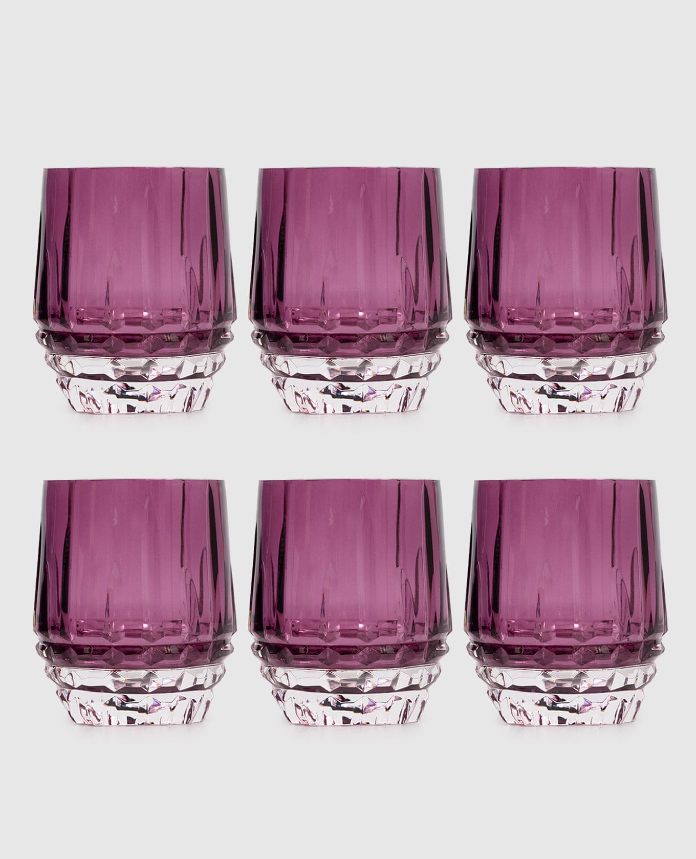 Набор фиолетовых хрустальных стаканов DIAMOND 6 шт