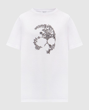 Alexander McQueen Біла футболка в принт Skull 857145QTAEG