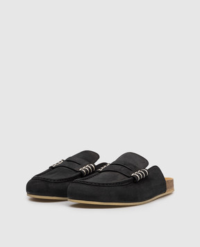 JW Anderson Черные замшевые мюли Stitch LF0084LA0319