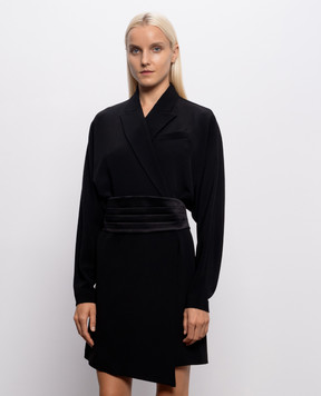 Brunello Cucinelli Черное платье-жакет с шелком MA029A5554