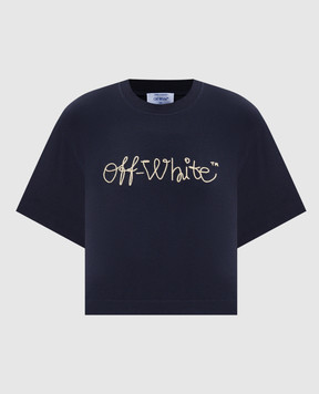Off-White Синяя футболка с логотипом OWAA090F25JER003