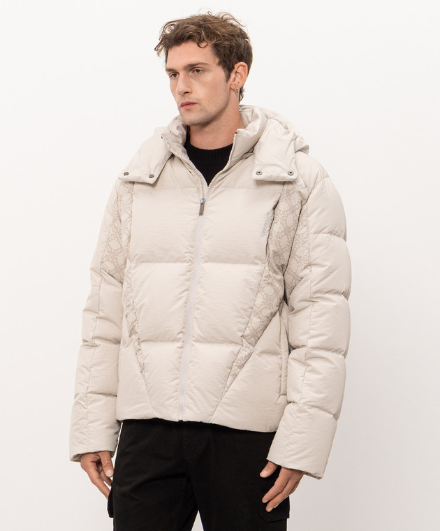 Off-White Бежевая куртка с принтом эмблемы 44MED06CF26F002 изображение 3