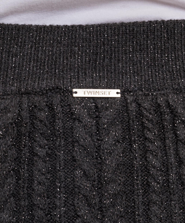 Twinset Серая юбка с шерстью 262LI3MBB изображение 5