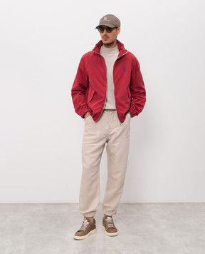 Brunello Cucinelli Бежевые брюки с льном MH255S2470