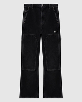 Off-White Чорні джинси з патчем логотипа OMYA191F25DEN001