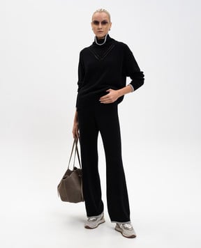 Herno Черные брюки из шерсти с логотипом PT000172D70100