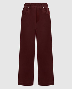 Brunello Cucinelli Бордовые спортивные штаны MP05NHF499