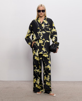 Max Mara Sportmax Чорна блуза MANDARE із шовку SPXMANDARE