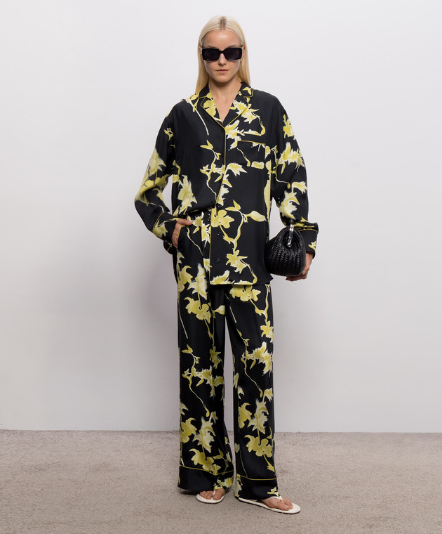 Max Mara Sportmax Черная блуза MANDARE из шелка SPXMANDARE изображение 2