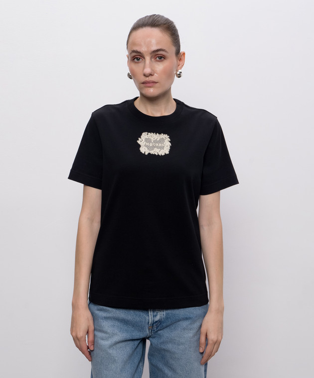 Alexander McQueen Чорна футболка з нашивкою логотипа A002PPQLAEZ зображення 3