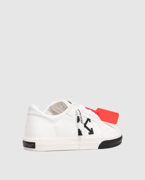Off-White Белые кожаные кроссовки Vulc Low с эмблемой OMIA293C99LEA002