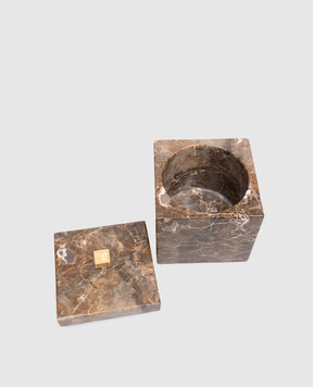 Treesseci Коричневий органайзер для ватних дисків та паличок Palace з марсмуру PA48AEMGD