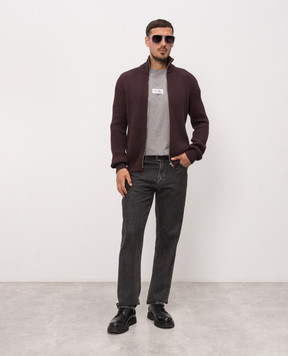 Maison Margiela MM6 Сіра меланжева футболка з нашивкою SH0GC0071M20170