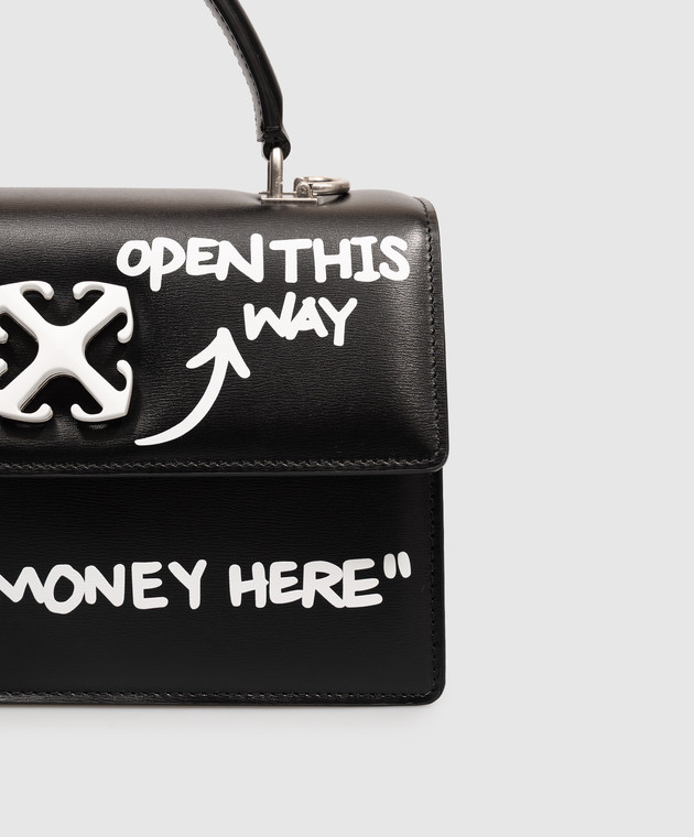 Off-White Черная кожаная сумка Jitney 1.4 OWWNP02F26LT01 изображение 4