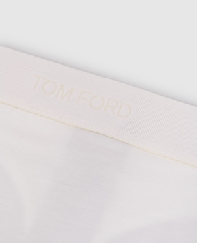 Tom Ford Білі трусики-тонг з візерунком логотипа KNJ009JEX166
