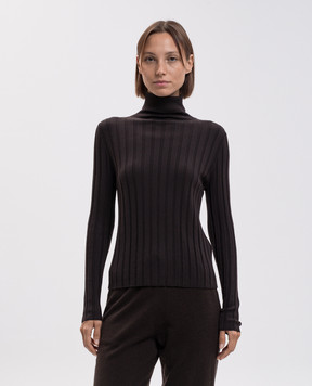 Allude Коричневый гольф из шерсти в рубчик 26564023