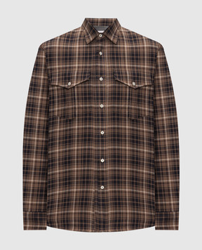 Brunello Cucinelli Коричнева сорочка в клітинку MY6543059