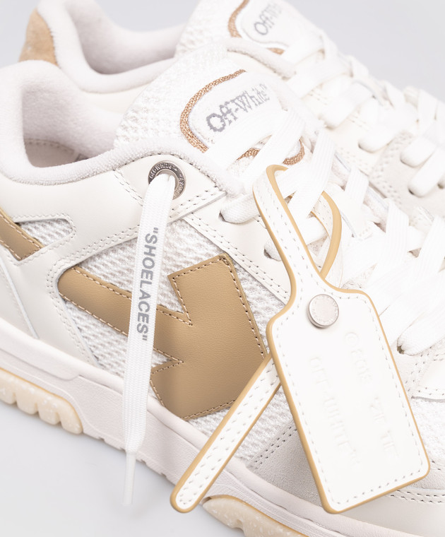 Off-White Белые комбинированные кроссовки Out Of Office OMIA243F25LEA001 изображение 5