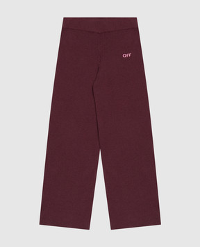 Off-White Дитячі бордові штани з вовною 44GHG002F26K001
