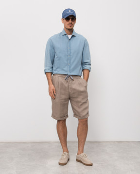 Brunello Cucinelli Коричневые шорты из льна M243DU0020