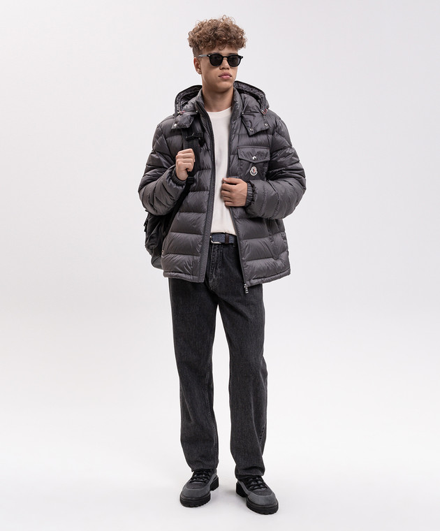 Moncler Серый пуховик Verith L20911A00004599Q0 изображение 2
