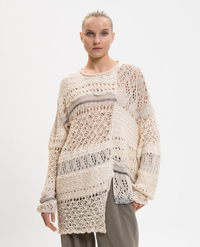 Y`S Yamamoto Бежевий ажурний светр YQK08682