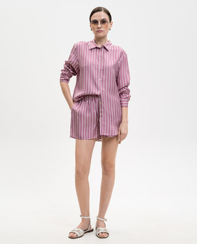 Asceno Рожеві шорти Franca із шовку в смужку B061F04C506