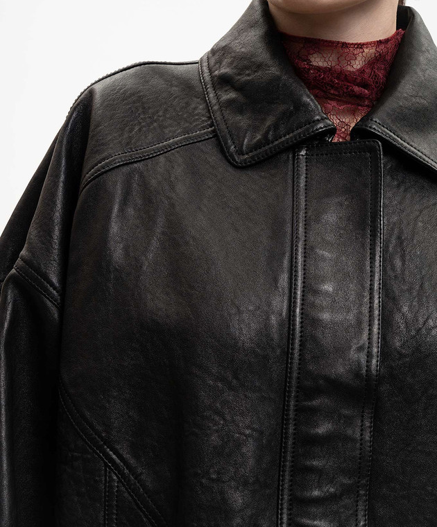 Dolce&Gabbana Чорна шкіряна куртка F9U59LHUL1L зображення 5