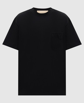 Valentino Чорна футболка з бавовни 8V0MG16IBGP