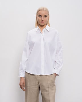 Brunello Cucinelli Біла сорочка з ланцюжком моніль M0091MA636