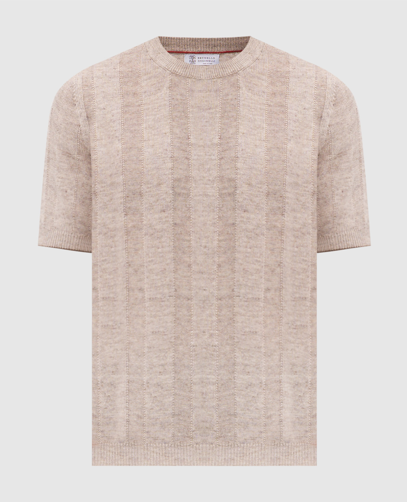 Бежевая футболка с леном