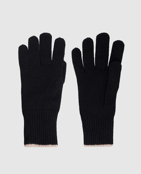 Brunello Cucinelli Перчатки черного цвета из кашемира M2293118
