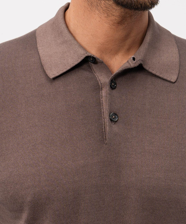 Cashmere&Whiskey Коричневе поло з бавовни M54268052 зображення 5