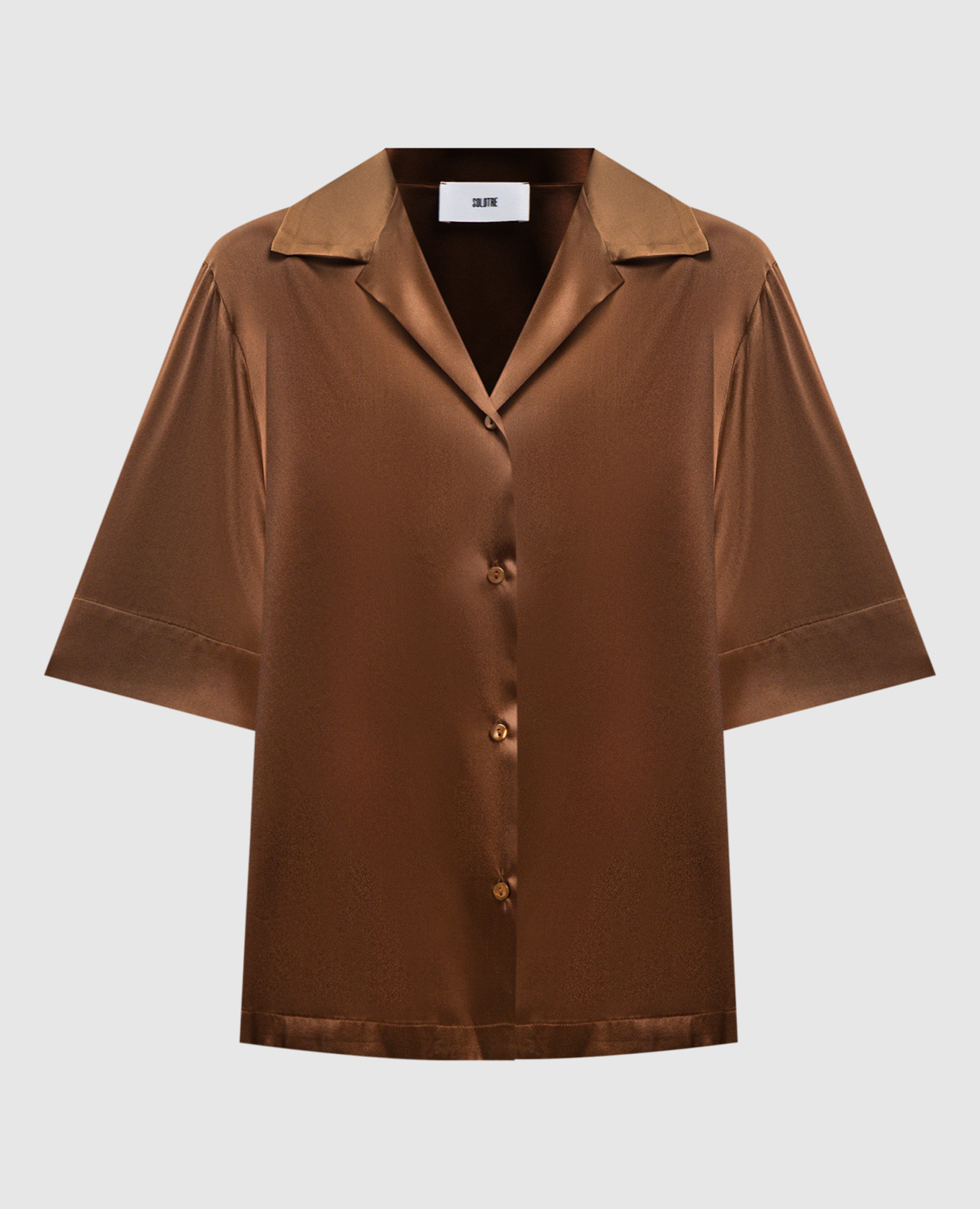 Коричневая блуза из шелка