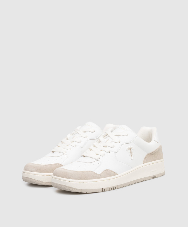 Trussardi Белые кожаные кроссовки Greyhound N032S001057NMNS02L72 изображение 2