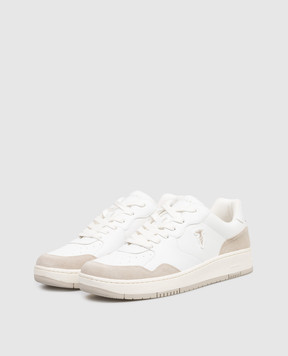 Trussardi Белые кожаные кроссовки Greyhound N032S001057NMNS02L72
