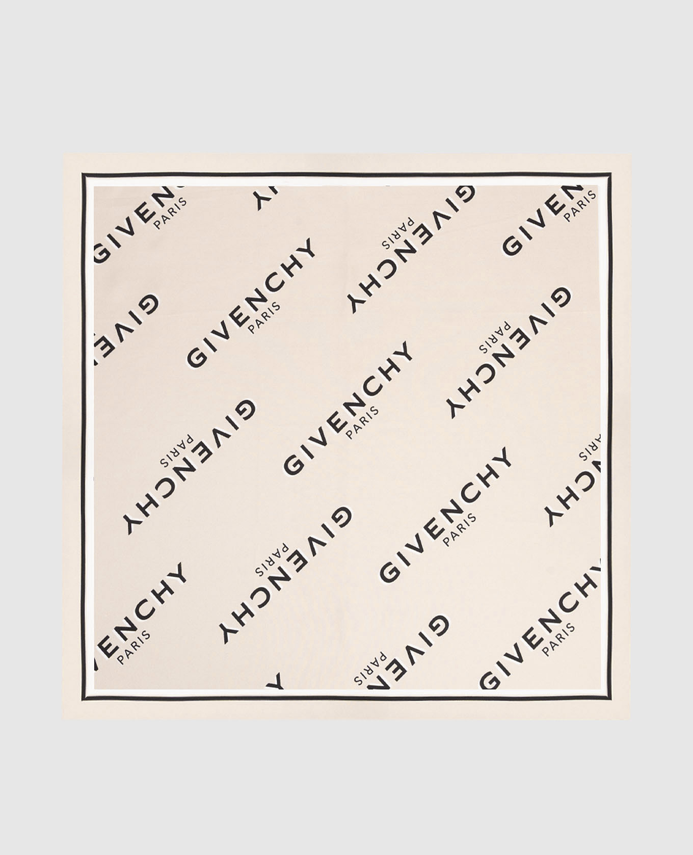 

Бежевый платок из шелка Shadow с логотипом, Платки