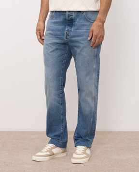 Balmain Сині джинси з ефектом потертості HH1MI115DG26