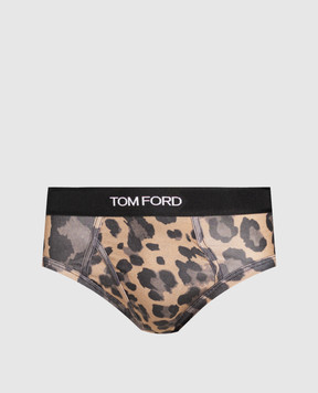 Tom Ford Коричневые трусы-брифы в леопардовый принт T4LC11110