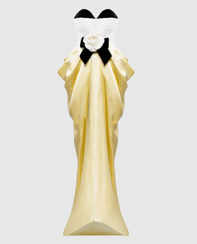 Richard Quinn Жовта сукня-бюстьє з аплікацією RQSS267