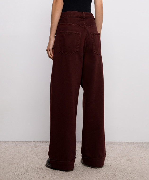 Ann Demeulemeester Бордовые джинсы Kristel с лентами B0010196FA038 изображение 4