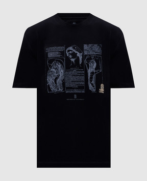 Brunello Cucinelli Черная футболка с принтом M0B138517