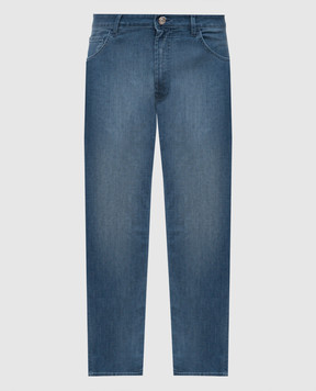 Stefano Ricci Блакитні джинси з ефектом потертості MST61B3130T0082