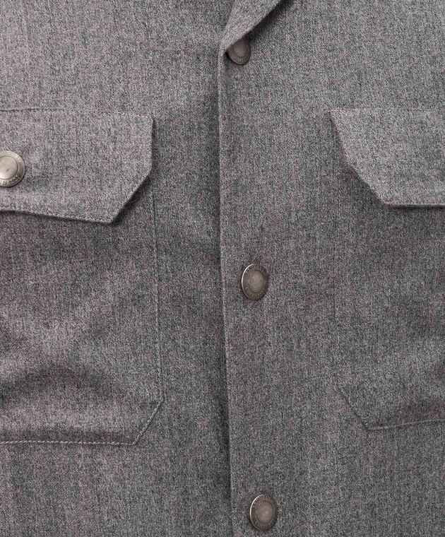 Brunello Cucinelli Рубашка серого цвета из шерсти MY6660721 изображение 5