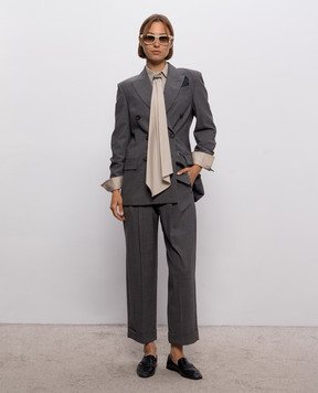 Brunello Cucinelli Серые брюки с шерстью MPW07P8995