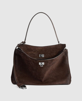 Balenciaga Коричневая замшевая сумка Rodeo 7897722AB4G