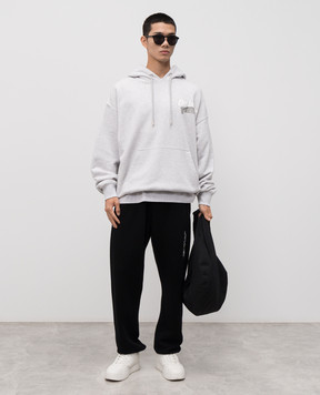 Off-White Сіре меланжеве худі Cupid Tape 44MBB085F5F00Y